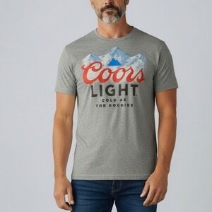 Coors Light Cold as the Rockies Graphic T Shirt Men's Gray